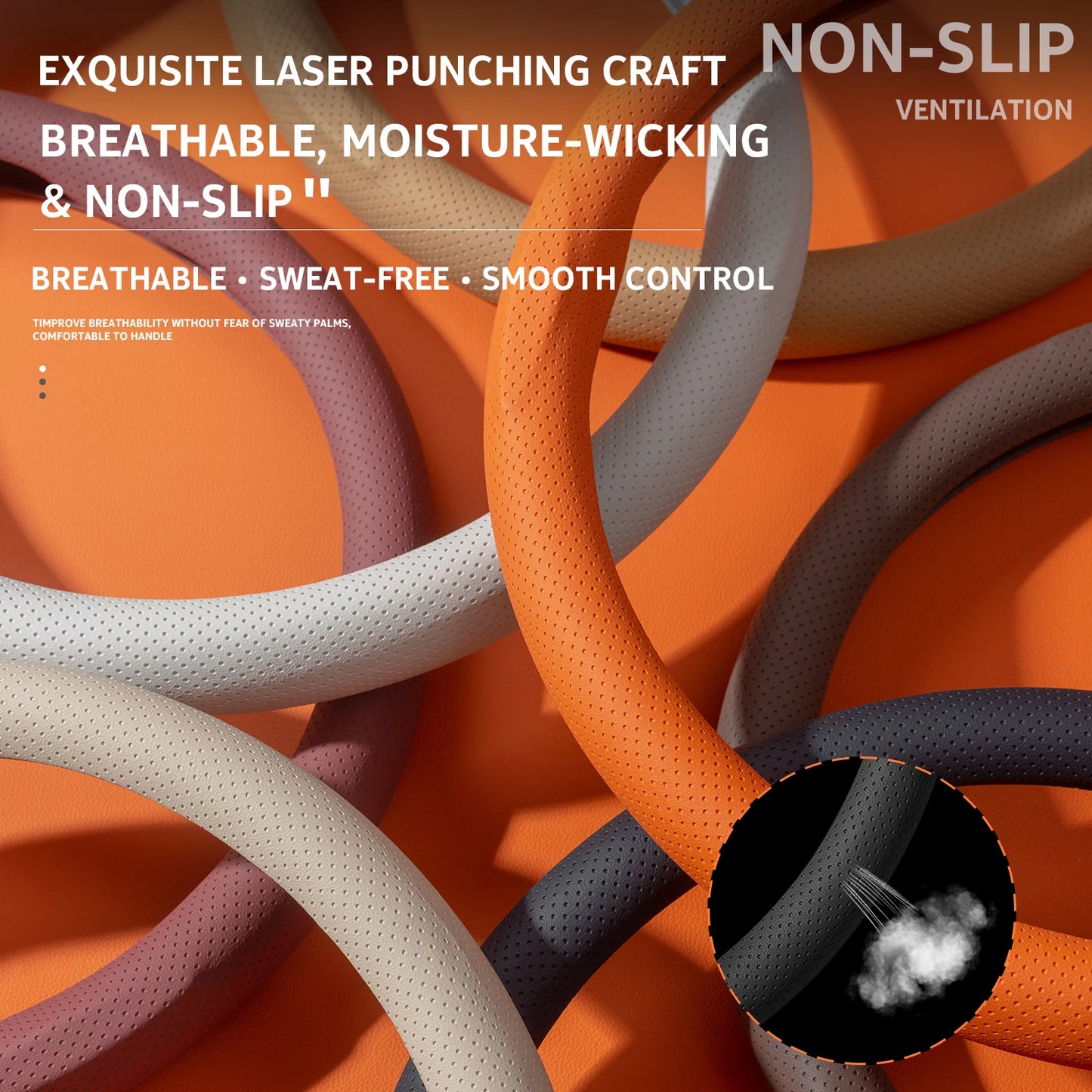 Ultra-Thin Car Steering Wheel Cover - Universal All-Season Anti-Slip Suede Interior Accessory