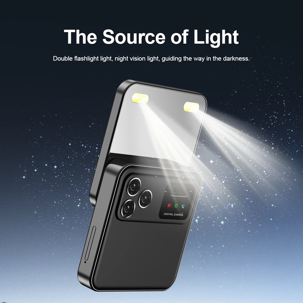 SERVO Rotating Mini Phone - 2G GSM Dual SIM Mobile Phone with FM Radio, MP4 Player & Flashlight