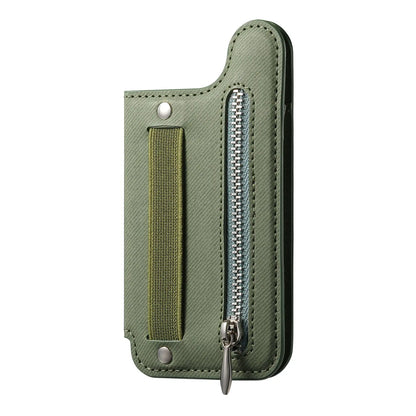 Flip Card Phone Case - Zipper Wallet Card Holder with Wrist Strap and Desktop Stand Support