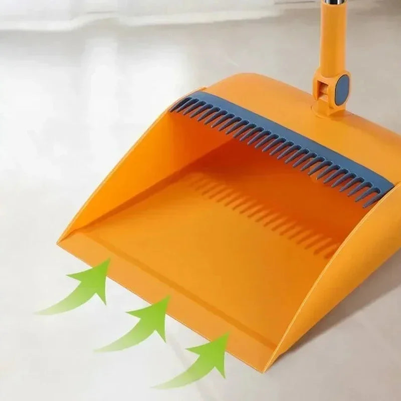 Compact Broom and Dustpan Set - Non-Stick, Foldable Sweeping Combo for Home, Space-Saving Design