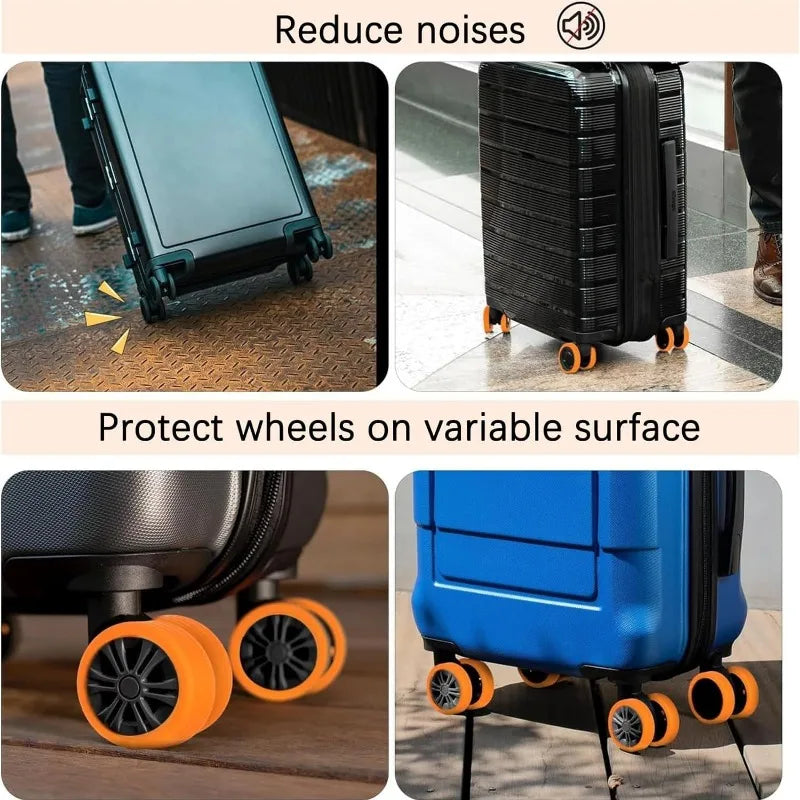 Thicken Texture Silicone Wheels Protector for Luggage: Reduce Noise & Protect Travel Luggage - 1/8Pcs Luggage Accessories