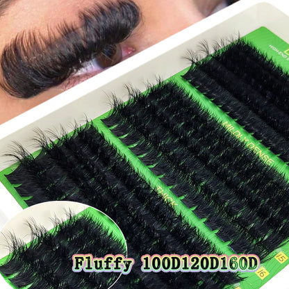 Fluffy Mink Eyelash Extensions - Handmade 5D to 200D Natural Curl Lash Clusters for Beauty Makeup Style