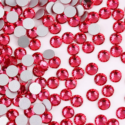 Glass Crystal Flatback Rhinestones Set SS6–SS30 – Non-Hotfix Round Glue-On Gems for Nail Art, DIY Crafts & Jewelry Decoration