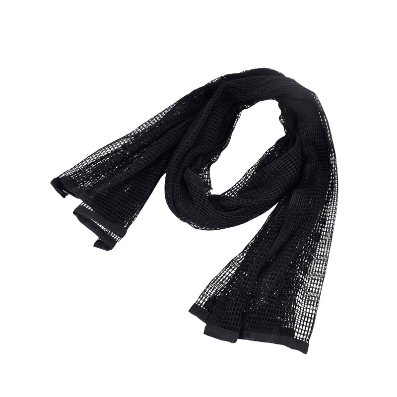 Outdoor Camouflage Netting Scarf — Camo Mesh Face Veil & Shemagh Head Wrap for Camping, Hiking, Shooting