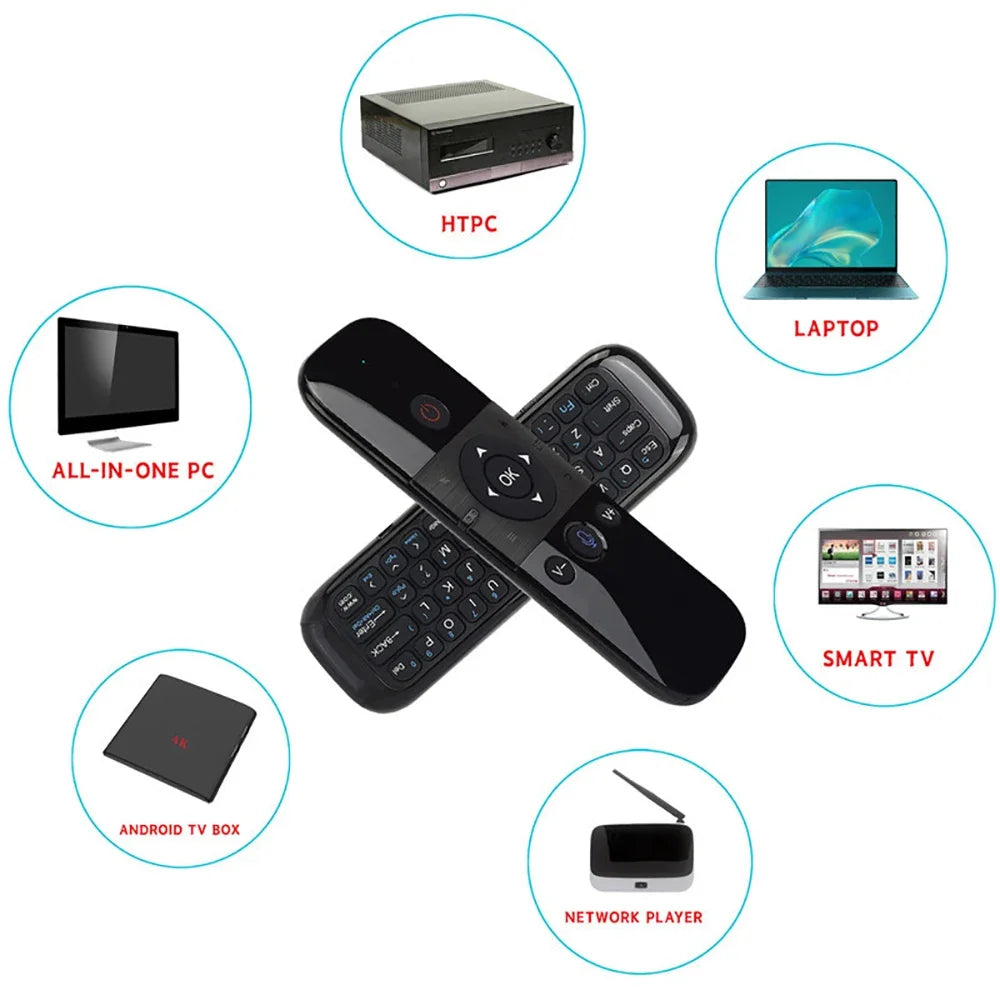 Wireless Air Voice Mouse 2-in-1 – 2.4G Bluetooth Mini Keyboard with Rechargeable Remote, IR Learning for Smart TV & Android TV Box