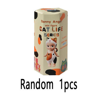 1/4/6/9PCS Random Sonny Angel Cat Blind Box - Cats Life Mini Action Figures & Ornaments, Perfect Christmas Gifts for Kids Fans