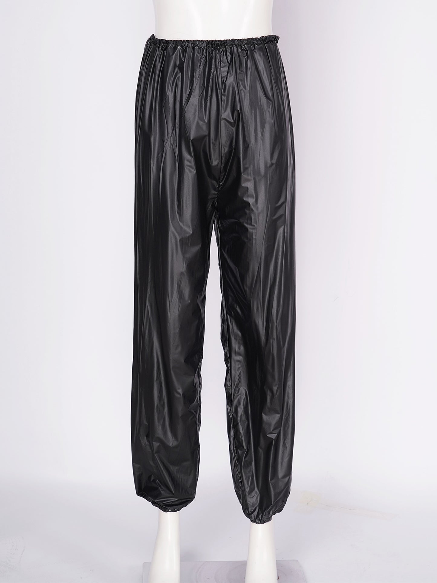 Unisex PVC Sauna Suit — Long Sleeve Top & Elastic Waistband Pants for Men & Women, Slimming Fitness Workout Outfit