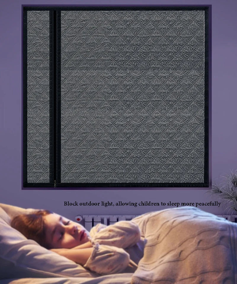 Side Zipper Cotton Curtain – Double-Layer Thickened, Windproof and Cold-Resistant Household Curtain, Customizable