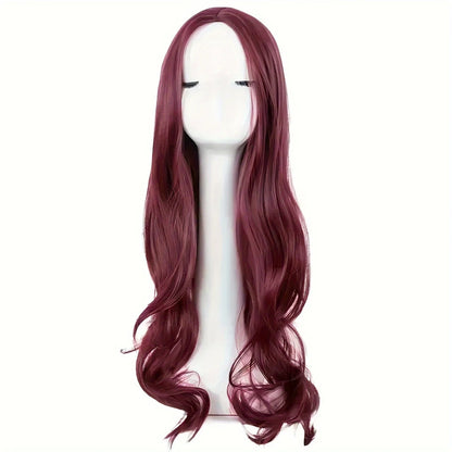 27 Inch Long Curly Synthetic Wig for Women - Black & Blonde Fancy Dress Wig, Glamorous Synthetic Hair