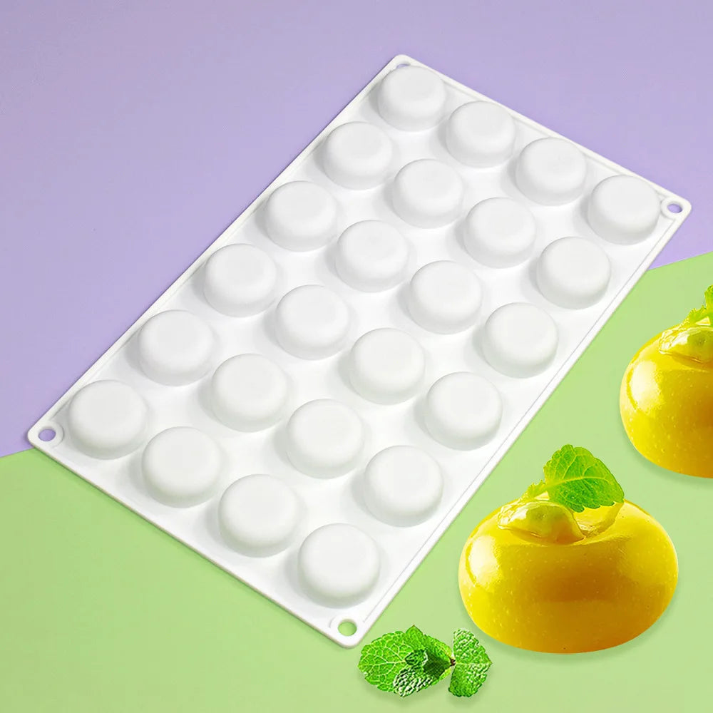 7-Option Flat Round Silicone Cake Molds — DIY Mousse, Chocolate, Dessert, Pudding & Jelly Baking Tools
