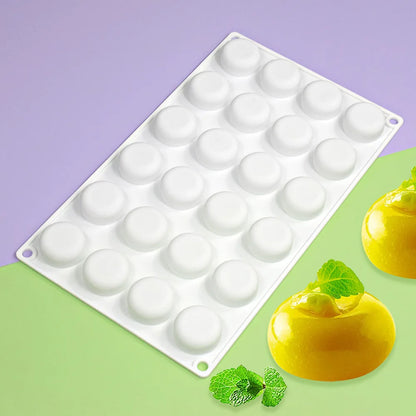 7-Option Flat Round Silicone Cake Molds — DIY Mousse, Chocolate, Dessert, Pudding & Jelly Baking Tools