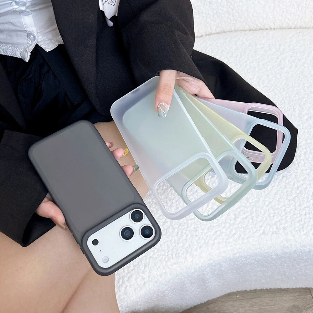 Luxury Clear Matte iPhone Case - Transparent Candy Color Soft Silicone Protective Cover