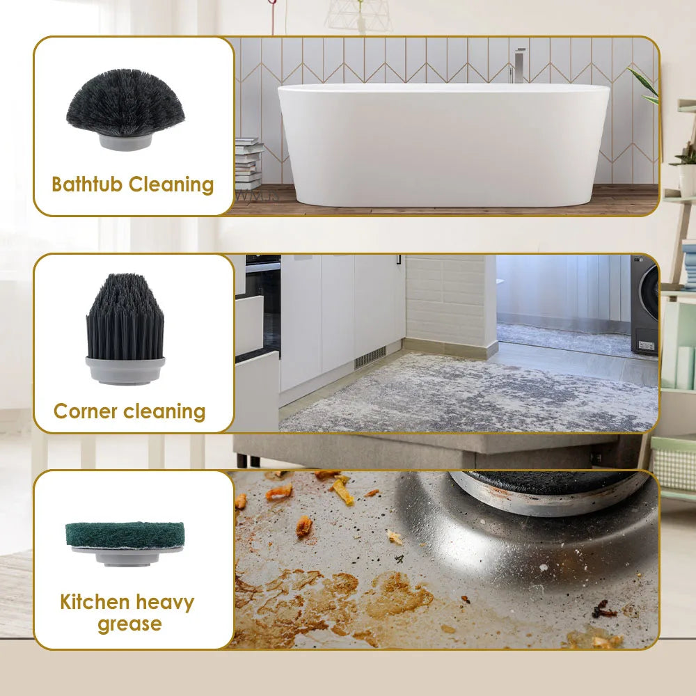10 in 1 Electric Cleaning Brush – Multifunctional Bathroom & Toilet Brush with Voice Announcement