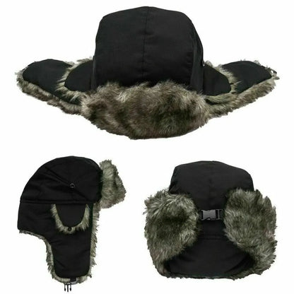 Men's Winter Trapper Aviator Ski Hat - Waterproof Earflap Bomber Cap with Warm Ear Protectors