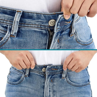 Flexible Waist Extenders for Jeans & Pants - 15mm/18mm Buttons for Women & Men, Ideal for Pregnancy, Skirts - Model 87HA