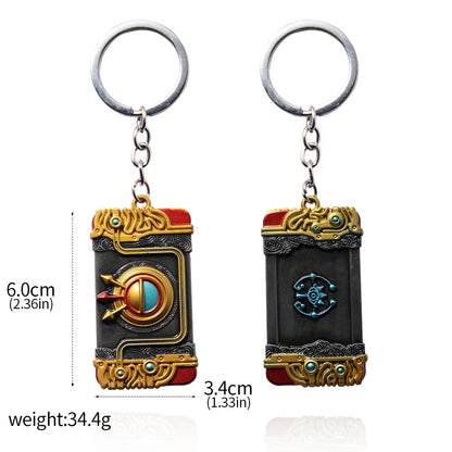 Zelda Tears of the Kingdom Purah Pad Keychain – Master Sword & Hylian Shield Pendant for Fans