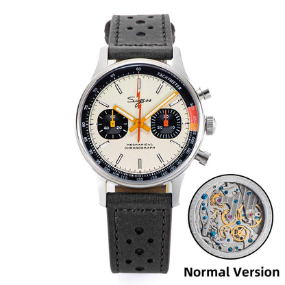 Sugess Men's Chronograph Mechanical Watch – Seagull ST19 Swan Neck Movement with Sapphire Crystal Racing V2