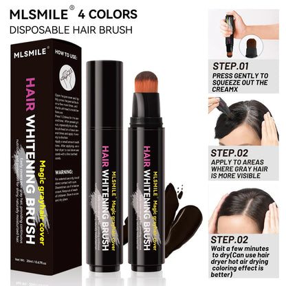 4-Color Hair Dye Touch-Up Pen — Convenient Cream Stick for Covering White Hair, Disposable Local Hair Coloring