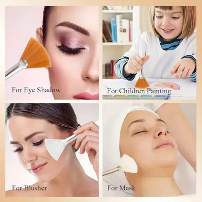 Facial Mask Applicator Brushes - Soft Fan-Shaped Flat Head Cosmetic Brushes for Skincare and Beauty Tools
