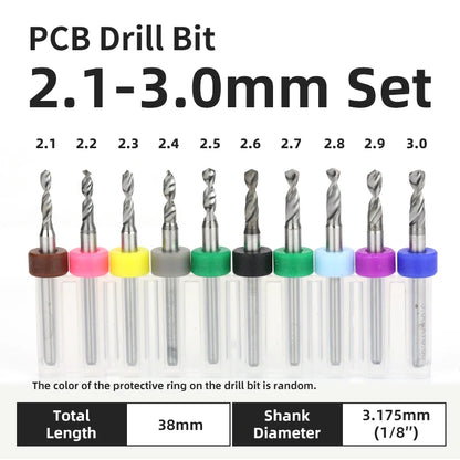 0.1–1.0mm Micro Carbide PCB Drill Bit Set – Tungsten Steel Bits for CNC, Wood & Circuit Board Precision Drilling
