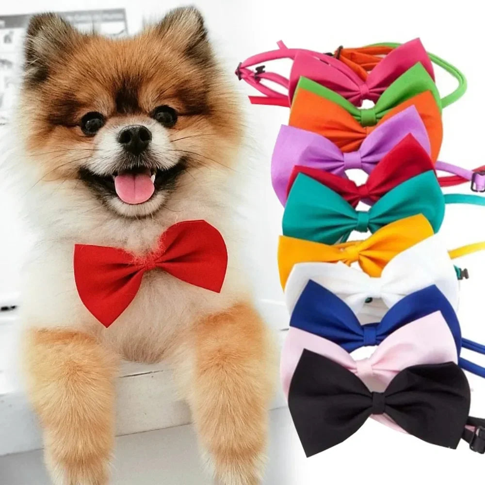 Adjustable Pet Bow Tie Necklace Collar – Cute Puppy & Cat Necktie Grooming Accessories for Dogs & Cats Pet Supplies