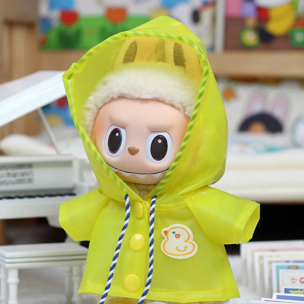 Mini Raincoat & Boots Outfit for Labubu Idol Doll – Doll Clothes & Accessories Gift Set
