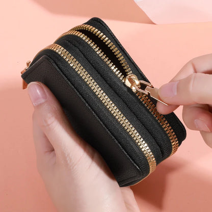 Women’s Short Zipper Purse with Lychee Pattern – Fashion Large Capacity Multi-Card Slot Coin Purse