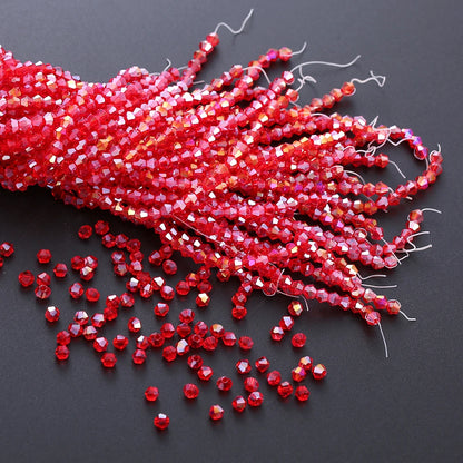 3/4mm Crystal Bicone Glass Beads - White Loose Faceted Beads for DIY Bracelets, Earrings & Jewelry Making