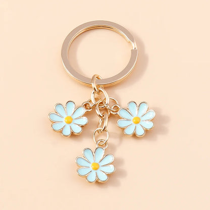 Sakura Flower Enamel Keychain - Colorful Cute Key Ring Handbag Accessory Gift for Women & Girls