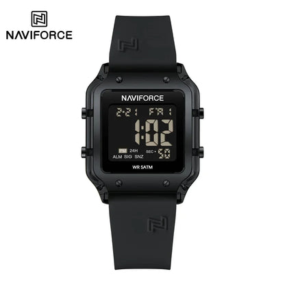 NAVIFORCE Women's Digital Sports Watch - Waterproof Silicone Strap with Time, Date & Week Display