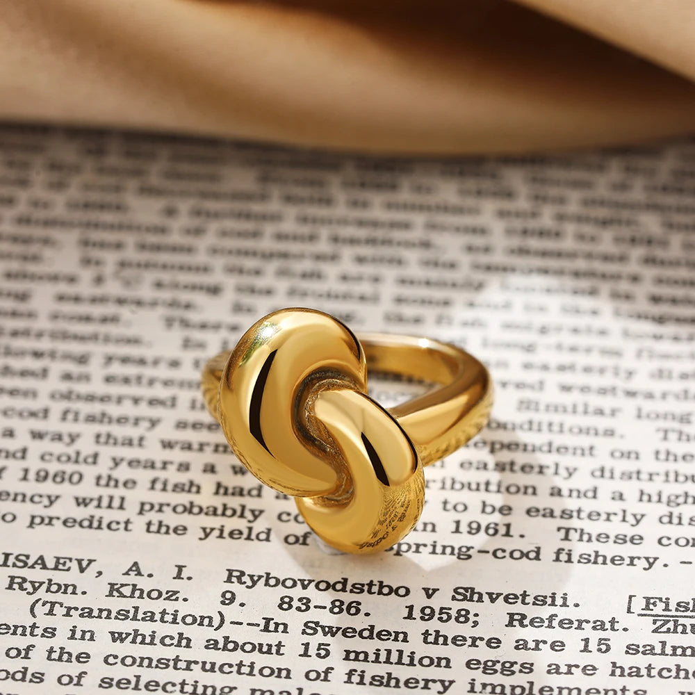 Vintage Stainless Steel Chunky Ring – Punk Irregular Adjustable Open Ring for Women, Wedding Jewelry Gift