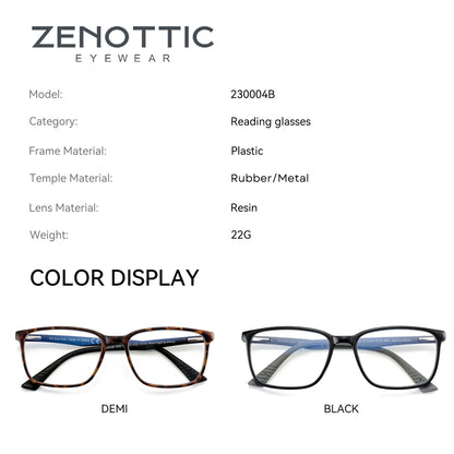ZENOTTIC Square Prescription Glasses - 2025 Fashion Unisex Anti Blue Light Photochromic Myopia & Hyperopia Eyewear