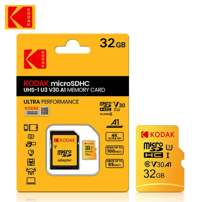 KODAK Micro SD Memory Card – 32GB MicroSDHC & 64GB MicroSDXC with Adapter, Class 10 A1 TF Flash Card