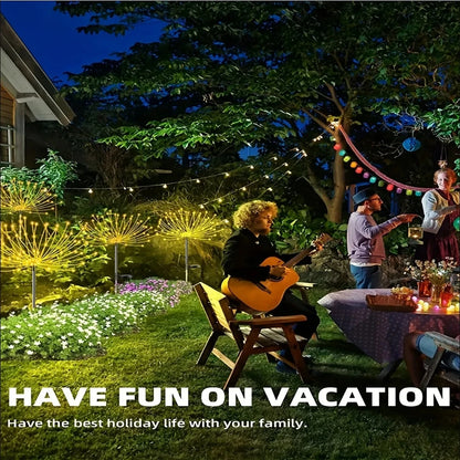 8-Mode Solar Outdoor LED Globe Lamp – Dandelion Fireworks Light with 90/120/150/180/200 LEDs for Garden, Lawn & Holiday Decorations