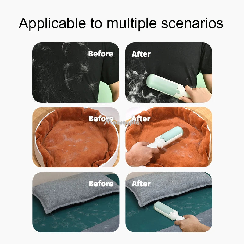 Effortless Pet Hair Removal: Self-Cleaning Electrostatic Brush for Clothes & Upholstery