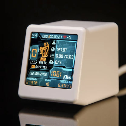 NMMiner ESP32 Bitcoin Solo Miner - Low-Power 1060KH/s Smart TV Mining Device and Desktop Clock Gift for Tech Enthusiasts