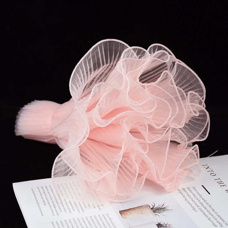 Tulip & Rose Pearl Mesh Tulle Roll — Flower Bouquet, Bobo Balloon, Birthday, Wedding & Anniversary Gift Wrapping