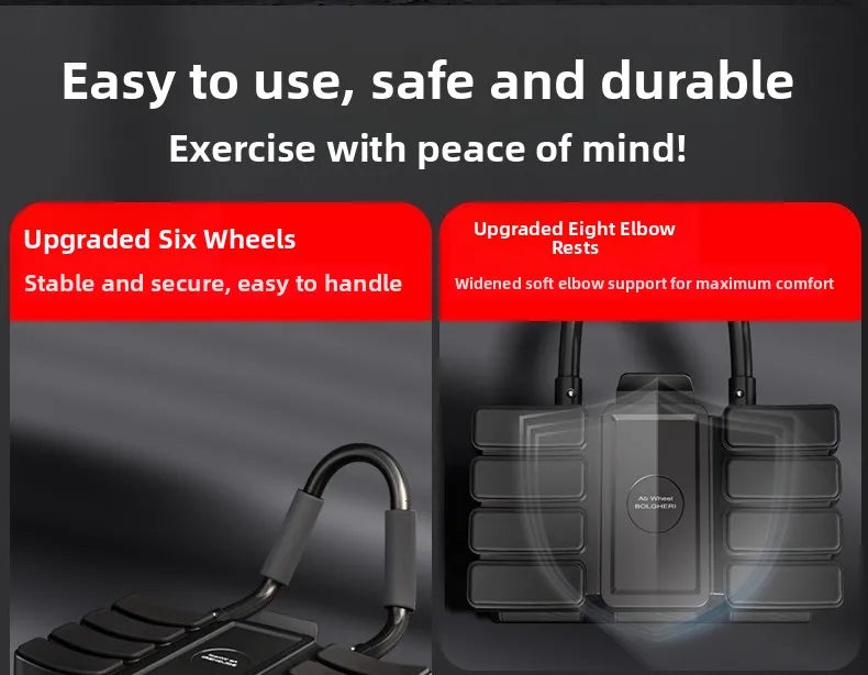 Smart Fit Abdominal Wheel – Six Wheels & Eight-Elbow Automatic Rebound with Mobile App Connectivity