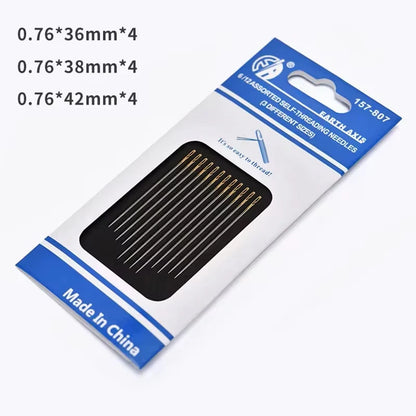 12/24/36Pcs Blind Needle Side-Hole Sewing Needles – Stainless Steel Threading Set for Elderly, DIY Hand Sewing & Household Apparel Repair Tools