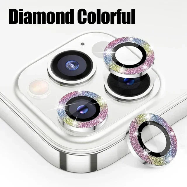 3PCS Metal Camera Lens Protector - Tempered Glass Cover for iPhone 11 12 13 14 15 Pro Max & Plus