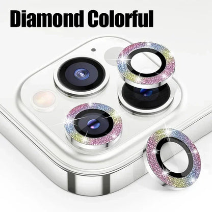 3PCS Metal Camera Lens Protector - Tempered Glass Cover for iPhone 11 12 13 14 15 Pro Max & Plus