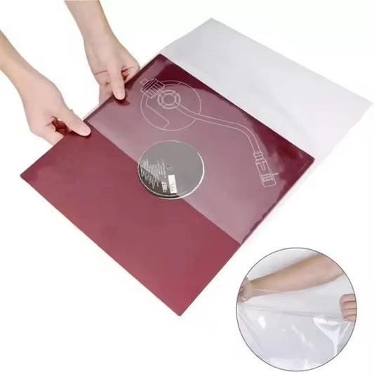 50 Pack Premium Vinyl Record Sleeves – Oversized Plastic Protective Covers with No-Seal Flap for Easy Access