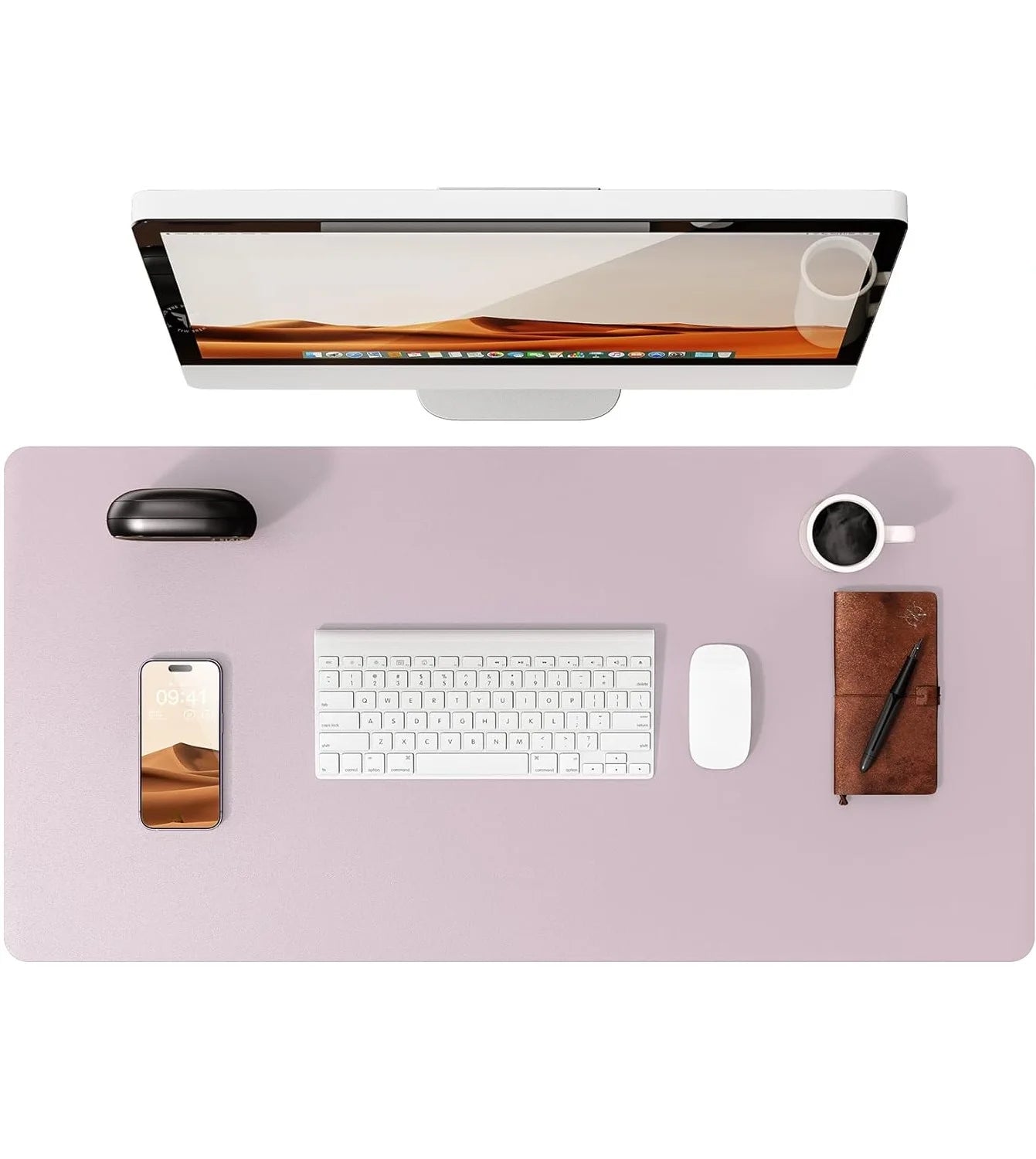Large Leather Mouse Pad Desk Mat - Non-Slip PU Leather Office Desk Protector for Laptop & Workspace Setup