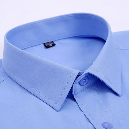 Men's Striped Long Sleeve Shirt - Slim Fit Wrinkle-Resistant Business Casual Shirt for Spring