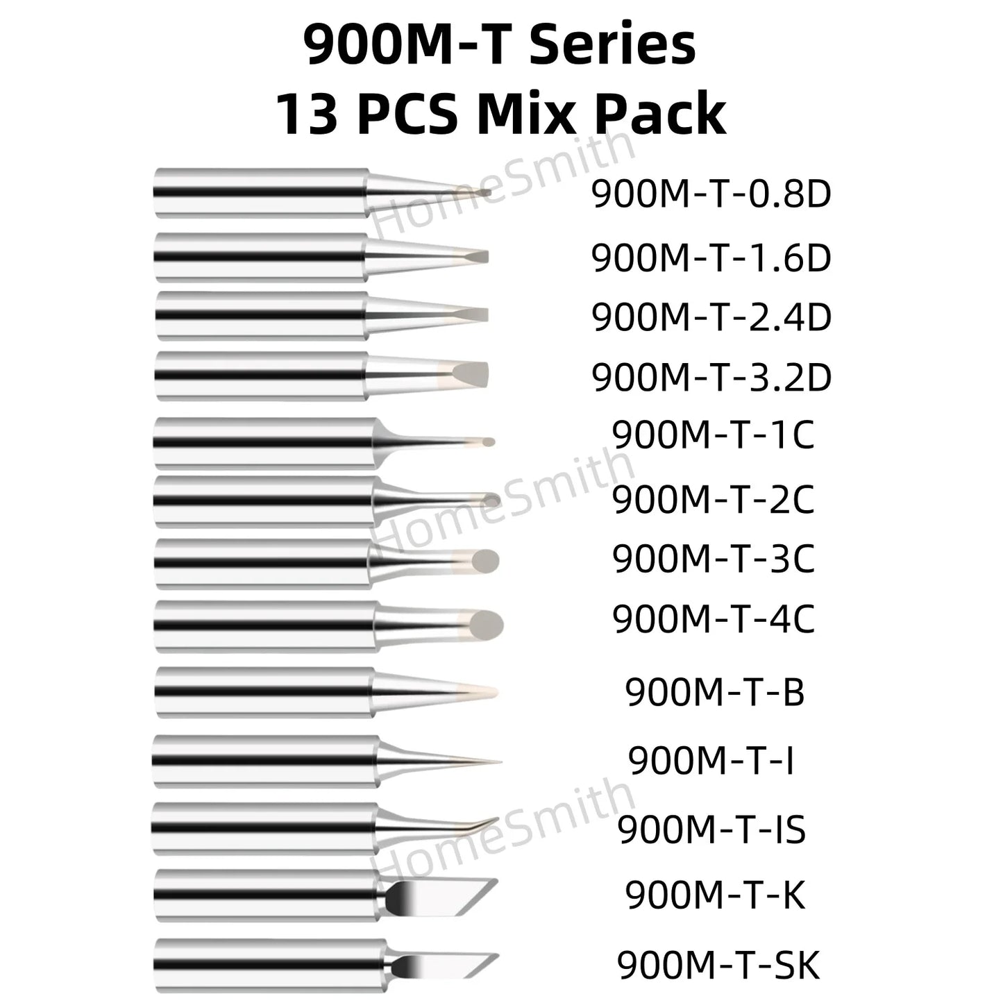 13PCS 900M-T Soldering Iron Tips Set - Lead-Free Welding Heads & Repair Accessories