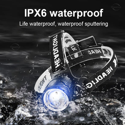 80,000LM Powerful XHP360 LED Headlamp – USB Rechargeable Ultra Bright Headlight Flashlight, Large Aperture Camping & Fishing Head Lantern Waterproof Outdoor Torch