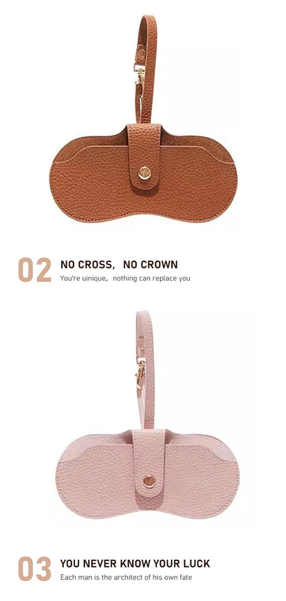 Portable Leather Sunglasses Pouch – Soft Slim Glasses Case Holder and Travel Organizer Bag