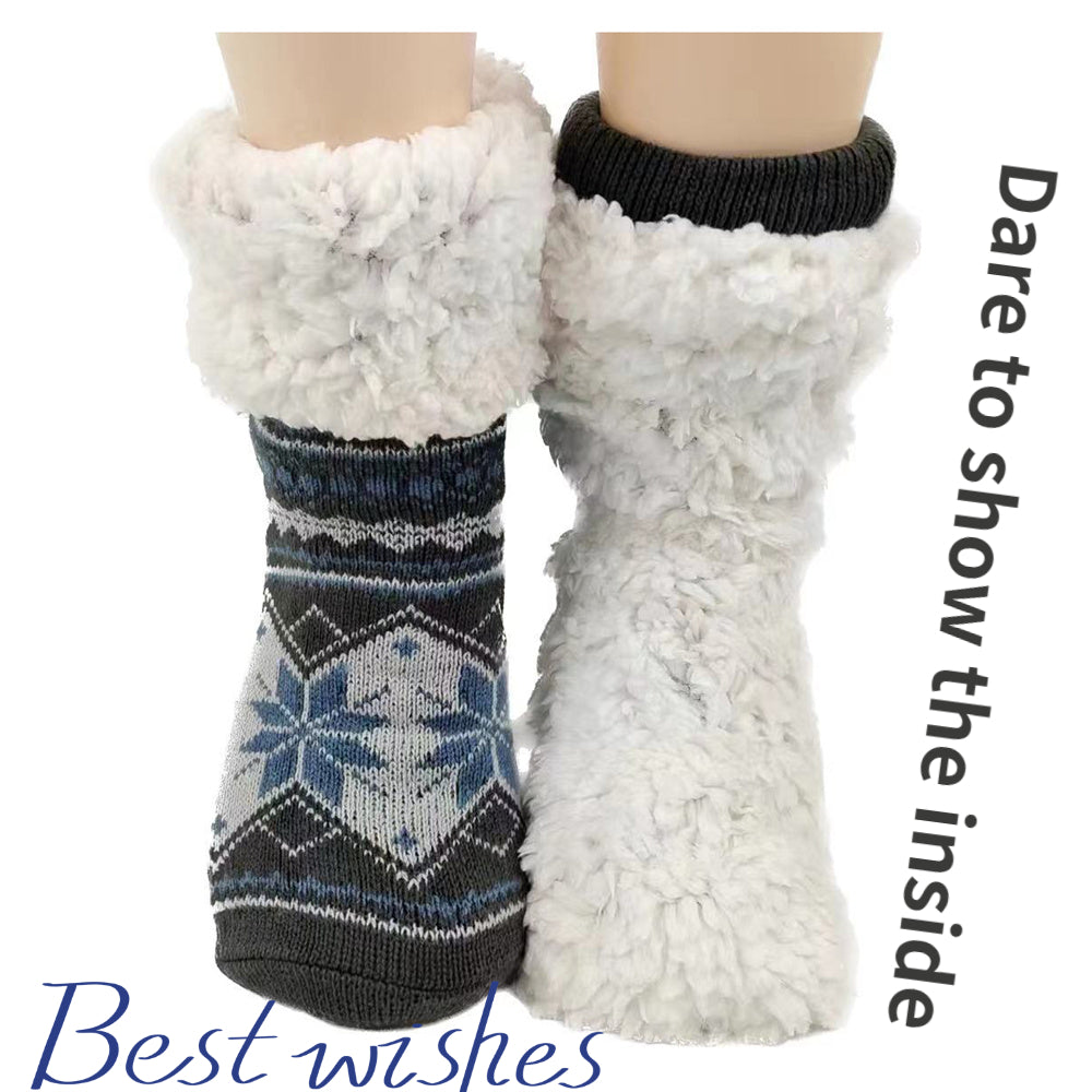 Men's Fluffy Winter Socks – Warm Thermal Non-Slip Fuzzy Socks, Soft Plush Thickened Indoor Socks, Cozy Gifts 2023
