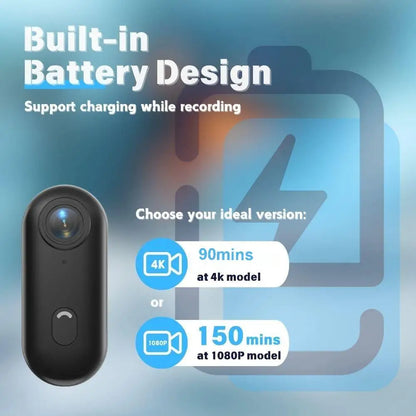 4K UHD Mini Vlog Camera – Wireless WiFi Sports Action Pocket Camcorder