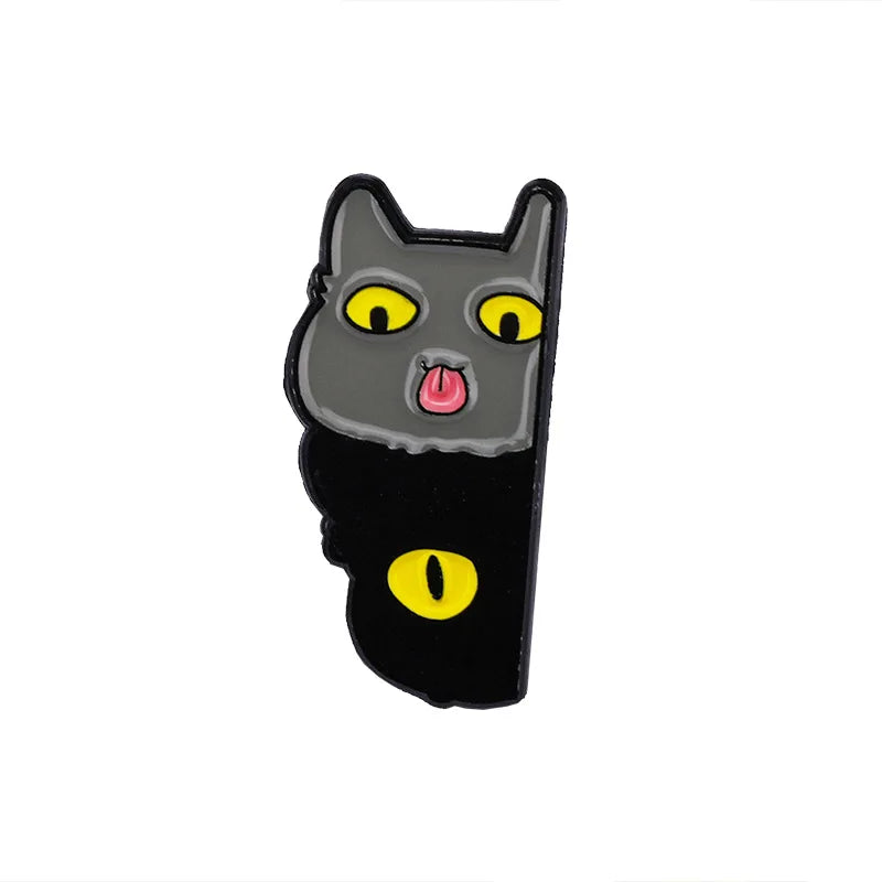 Cute Black Cat Enamel Pin – Tiny Cartoon Animal Metal Brooch Badge Jewelry Accessory Gift